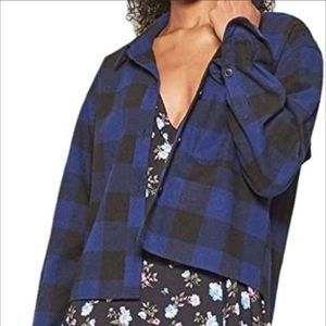 Wild Fable Blue & Black Flannel Long Sleeve size small